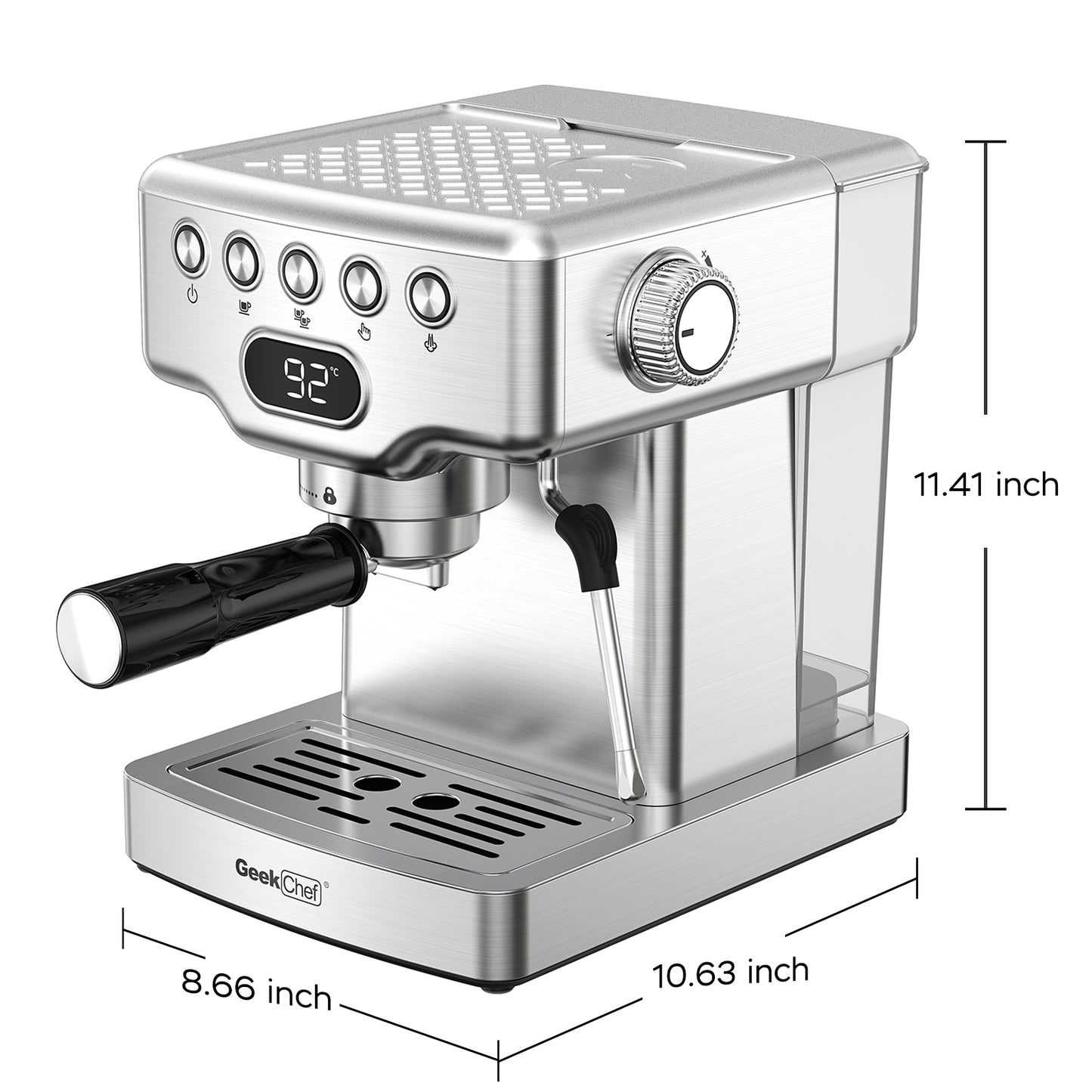 Geek Chef Espresso Machine, 20 Bar Espresso Machine With Milk Frother For Latte.