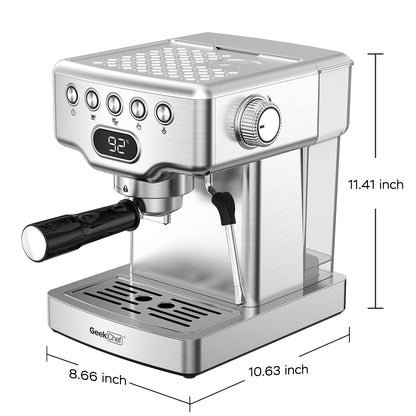 Geek Chef Espresso Machine, 20 Bar Espresso Machine With Milk Frother For Latte.