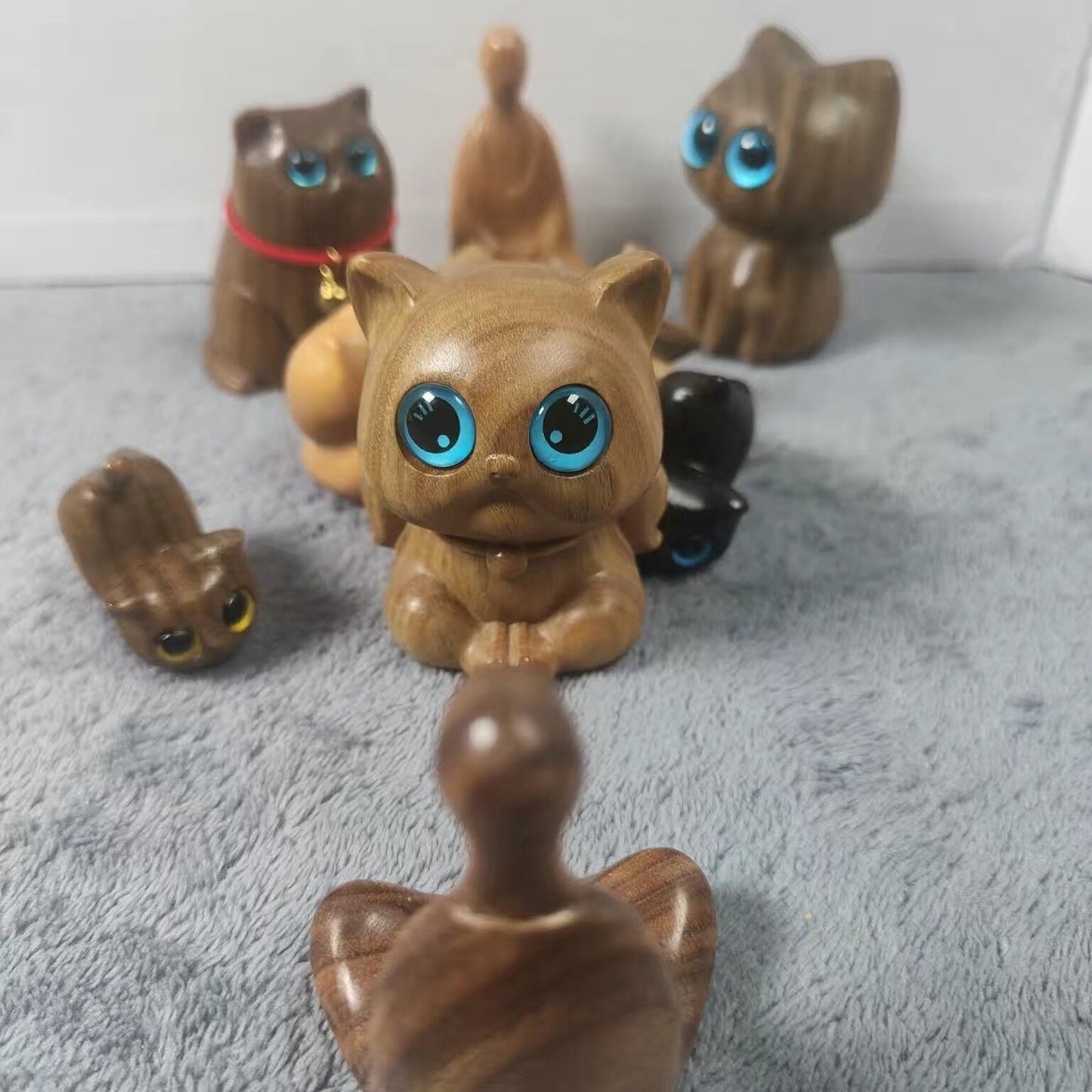 Sandalwood handmade Kitten Mini Wooden Cat