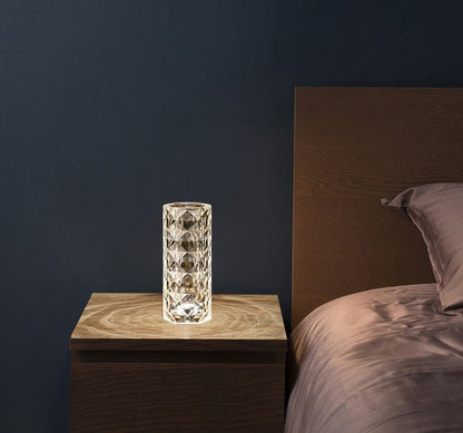 Nordic Crystal Lamp USB Table Lamps Bedroom Touch Dimming Atmosphere Diamond Night.     five colors