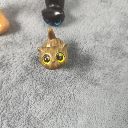 Sandalwood handmade Kitten Mini Wooden Cat