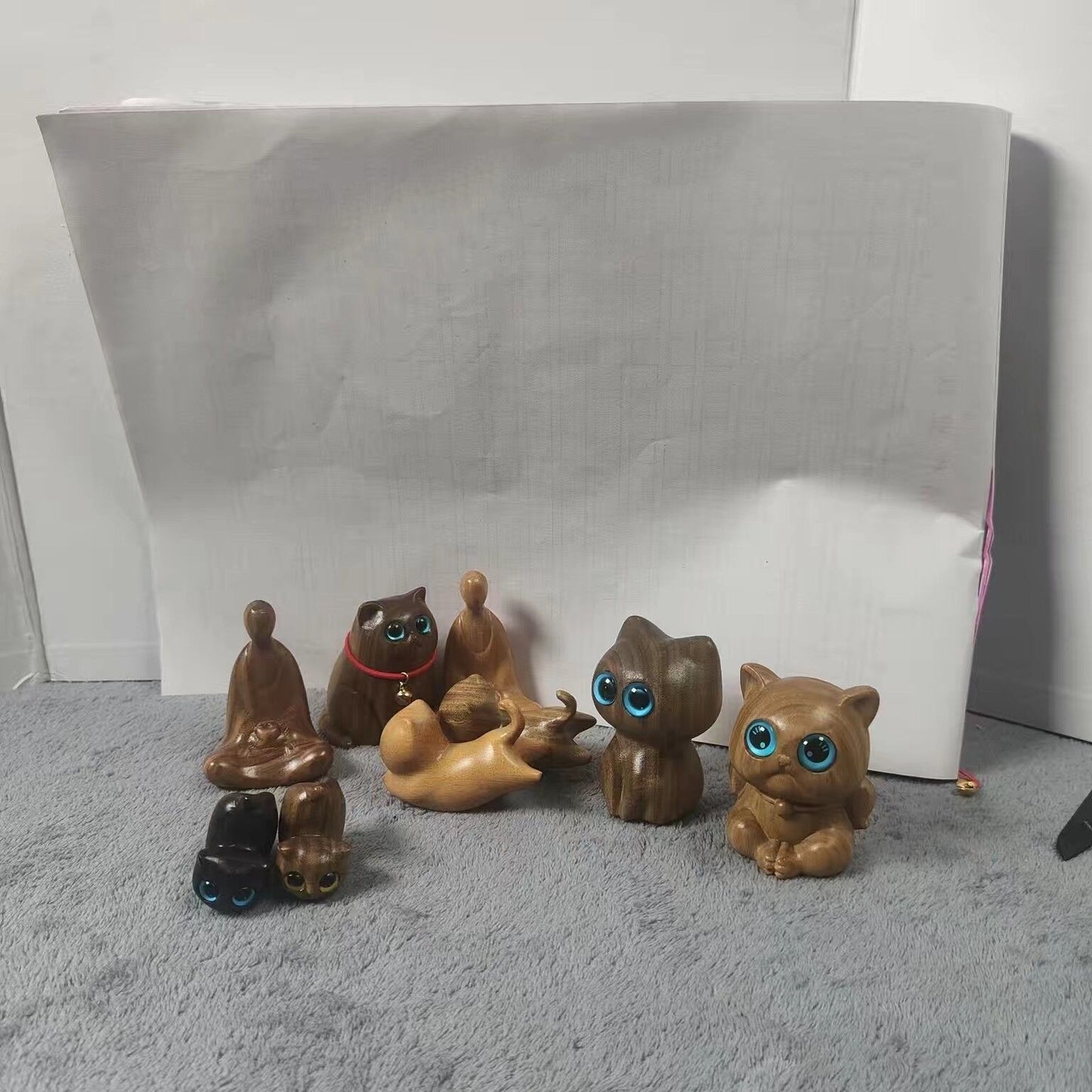 Sandalwood handmade Kitten Mini Wooden Cat
