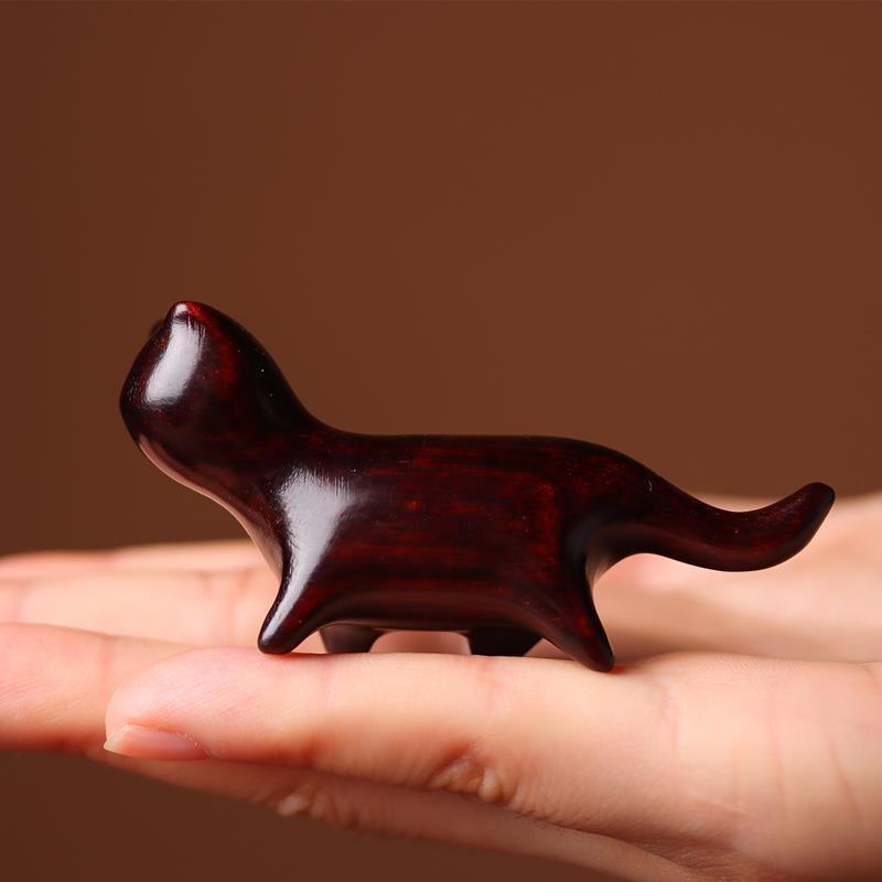 Sandalwood handmade Kitten Mini Wooden Cat