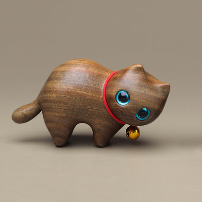 Sandalwood handmade Kitten Mini Wooden Cat