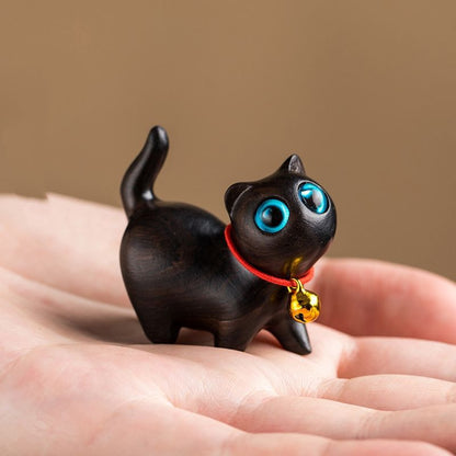 Sandalwood handmade Kitten Mini Wooden Cat