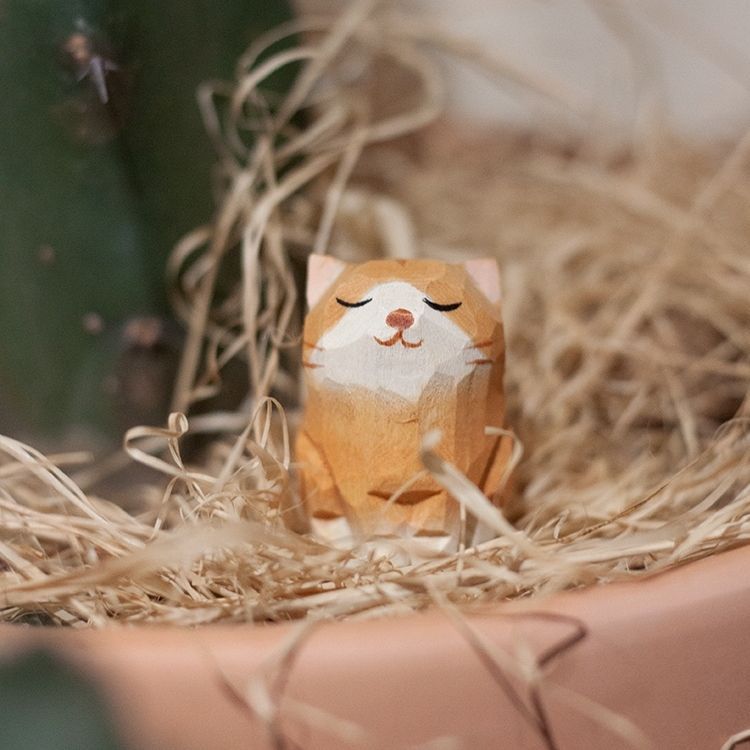 Sandalwood handmade Kitten Mini Wooden Cat