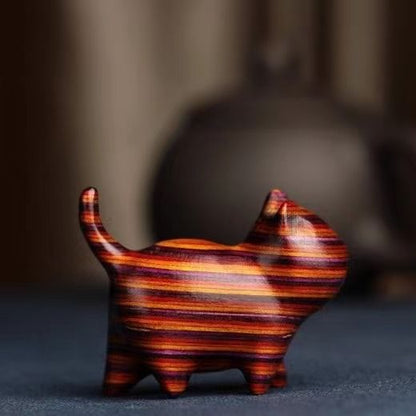 Sandalwood handmade Kitten Mini Wooden Cat