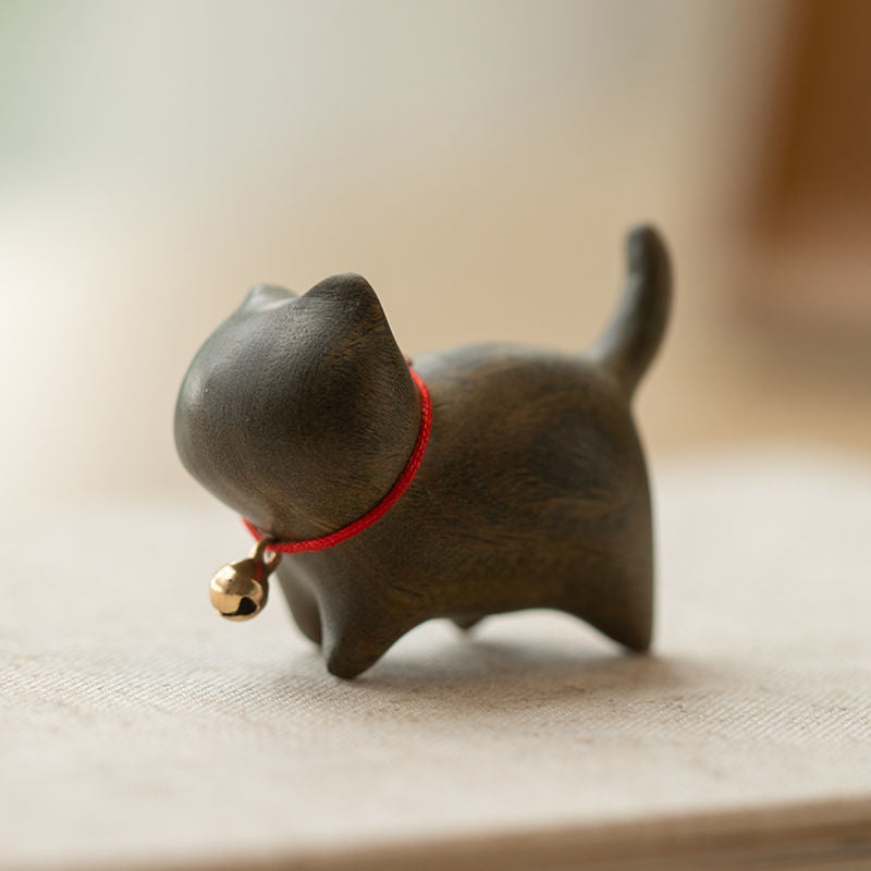 Sandalwood handmade Kitten Mini Wooden Cat