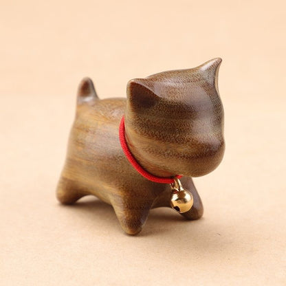 Sandalwood handmade Kitten Mini Wooden Cat