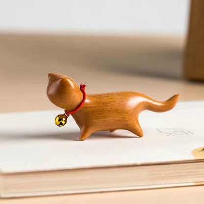 Sandalwood handmade Kitten Mini Wooden Cat