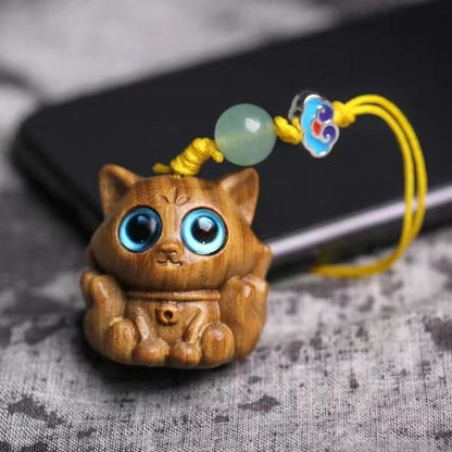 Sandalwood handmade Kitten Mini Wooden Cat