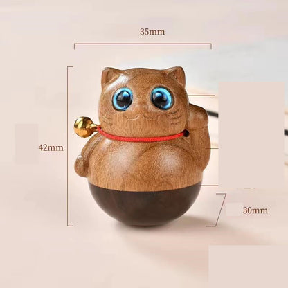 Sandalwood handmade Kitten Mini Wooden Cat