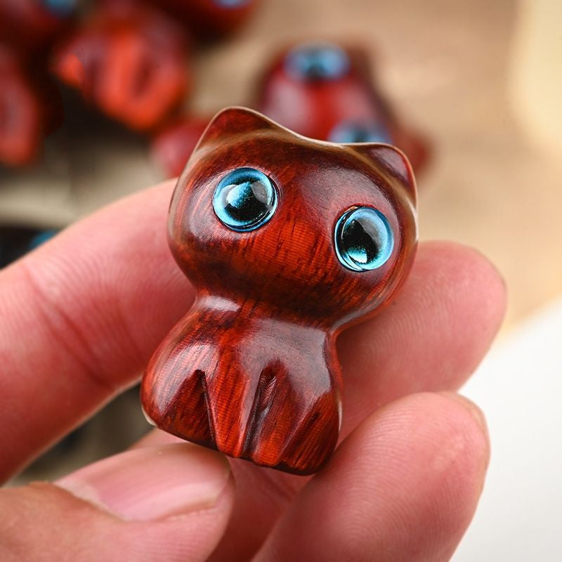 Sandalwood handmade Kitten Mini Wooden Cat
