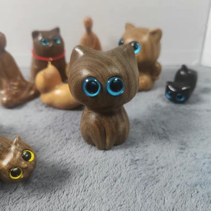Sandalwood handmade Kitten Mini Wooden Cat