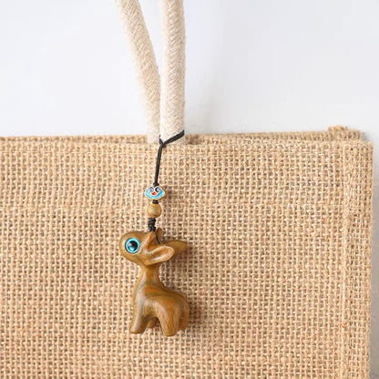 Wood Carving Little Black Cat Mini Doll Decoration Handicraft